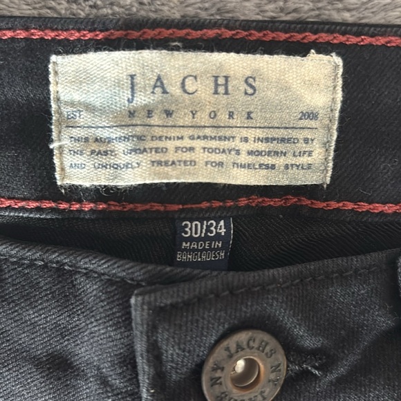JACHS New York Mens Jeans Cotton Blend Straight Fit Stretch Black 30 X 34 NWT - Picture 4 of 10